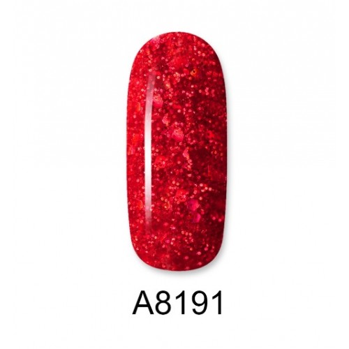 Aloha Ημιμόνιμο Βερνίκι Color Coat A8191 Red With Red Glitter And Payettes, 8ml