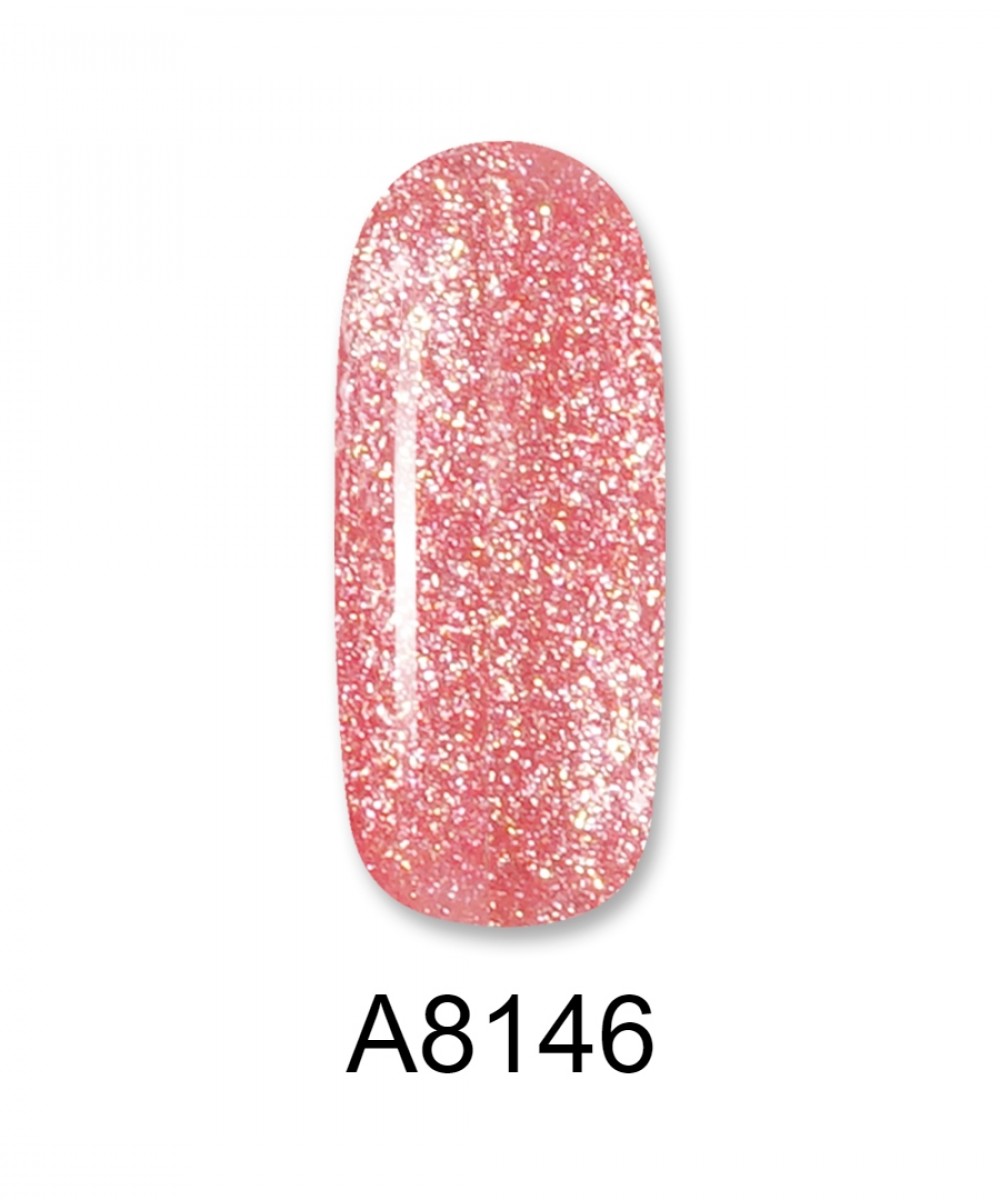 Aloha Ημιμόνιμο Βερνίκι Color Coat A8146 Rose Orange Glitter, 8ml