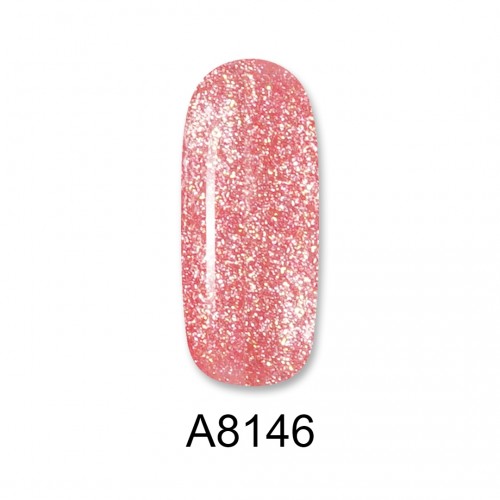 Aloha Ημιμόνιμο Βερνίκι Color Coat A8146 Rose Orange Glitter, 8ml