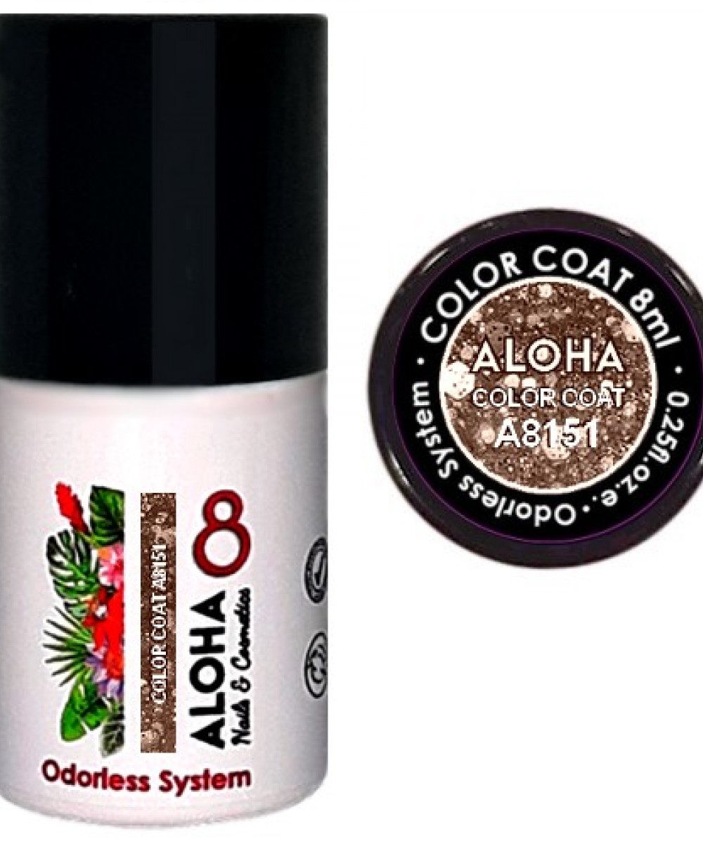 Aloha Ημιμόνιμο Βερνίκι Color Coat A8151 Pewter Glitter, 8ml