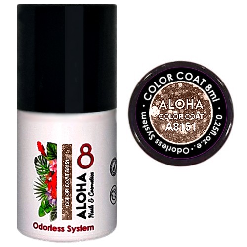 Aloha Ημιμόνιμο Βερνίκι Color Coat A8151 Pewter Glitter, 8ml