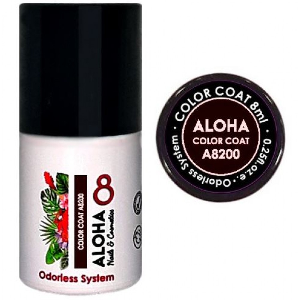 Aloha Ημιμόνιμο Βερνίκι Color Coat A8200 Dark Redish Brown, 8ml