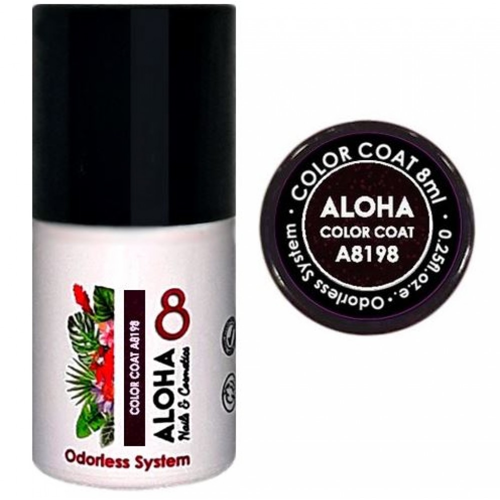 Aloha Ημιμόνιμο Βερνίκι Color Coat A8198 Dark Aubergine Metallic with Chameleon Shimmer, 8ml
