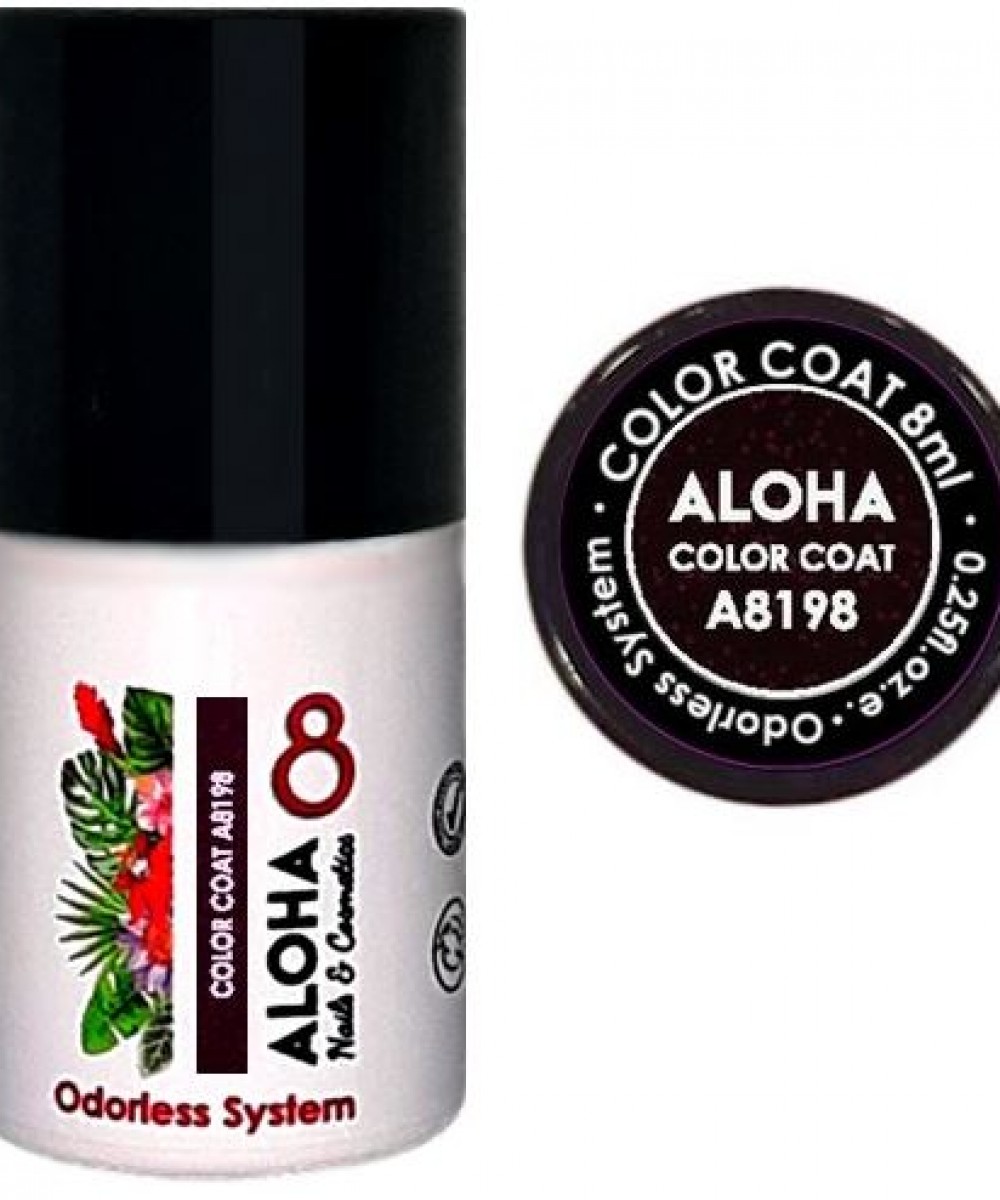 Aloha Ημιμόνιμο Βερνίκι Color Coat A8198 Dark Aubergine Metallic with Chameleon Shimmer, 8ml