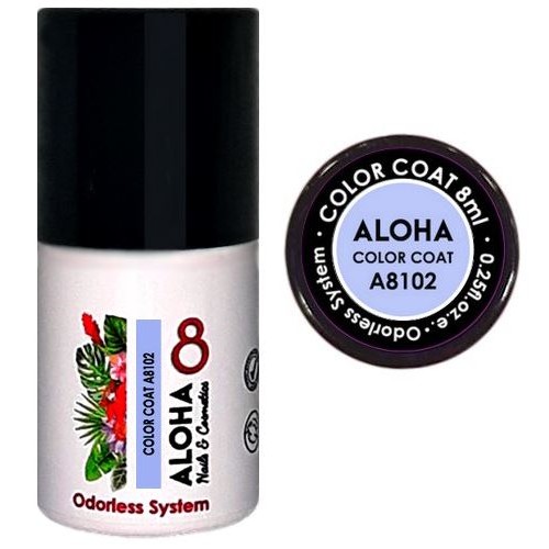 Aloha Ημιμόνιμο Βερνίκι Color Coat A8102 Light Blue Violet, 8ml