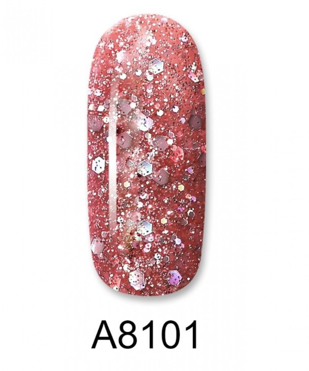 Aloha Ημιμόνιμο Βερνίκι Color Coat A8101 Pink Bronze Glitter, 8ml