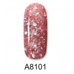 Aloha Ημιμόνιμο Βερνίκι Color Coat A8101 Pink Bronze Glitter, 8ml