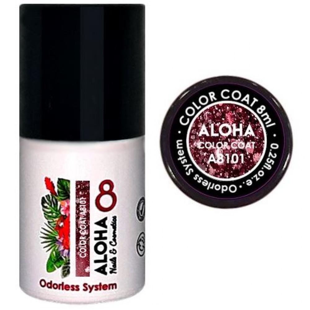 Aloha Ημιμόνιμο Βερνίκι Color Coat A8101 Pink Bronze Glitter, 8ml