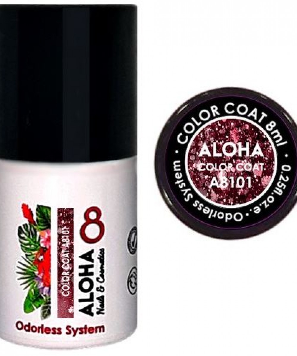 Aloha Ημιμόνιμο Βερνίκι Color Coat A8101 Pink Bronze Glitter, 8ml