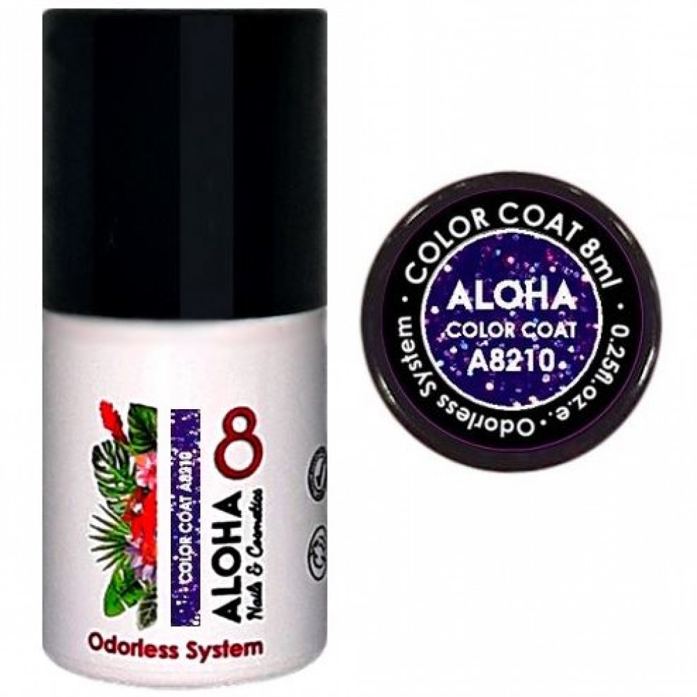 Aloha Ημιμόνιμο Βερνίκι Color Coat A8210 Purple Pixie Glitter, 8ml