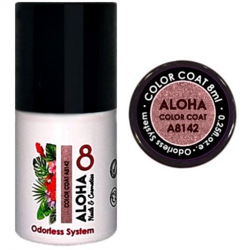 Aloha Ημιμόνιμο Βερνίκι Color Coat A8142 Rose Gold Metallic, 8ml
