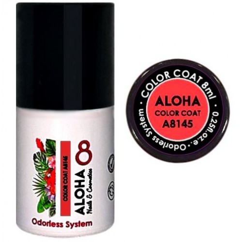 Aloha Ημιμόνιμο Βερνίκι Color Coat A8145 Rose Orange, 8ml