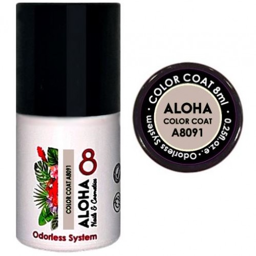 Aloha Ημιμόνιμο Βερνίκι Color Coat A8091 Ice Beige, 8ml