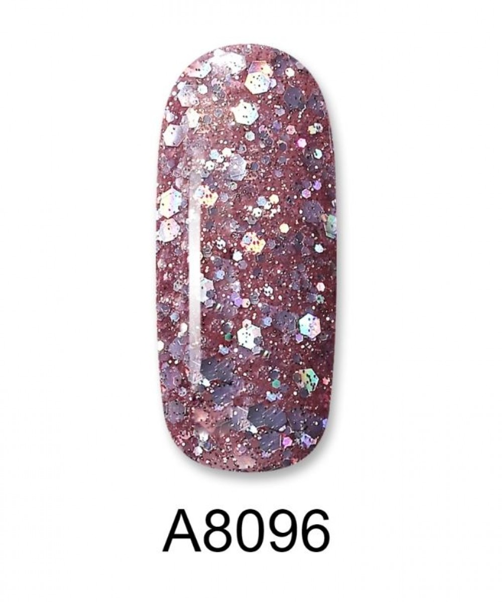 Aloha Ημιμόνιμο Βερνίκι Color Coat A8096 Mauve Glitter, 8ml