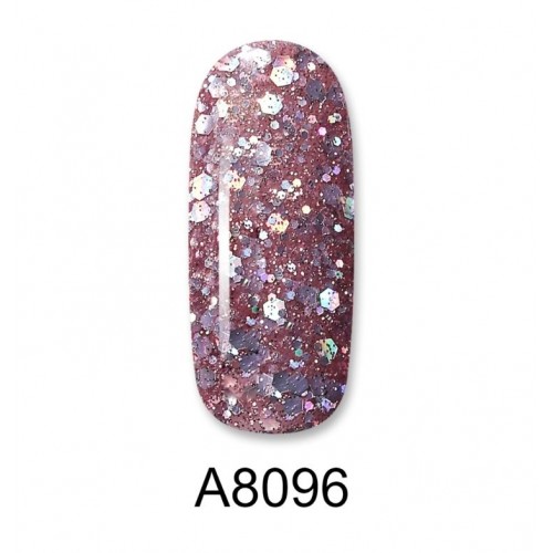 Aloha Ημιμόνιμο Βερνίκι Color Coat A8096 Mauve Glitter, 8ml