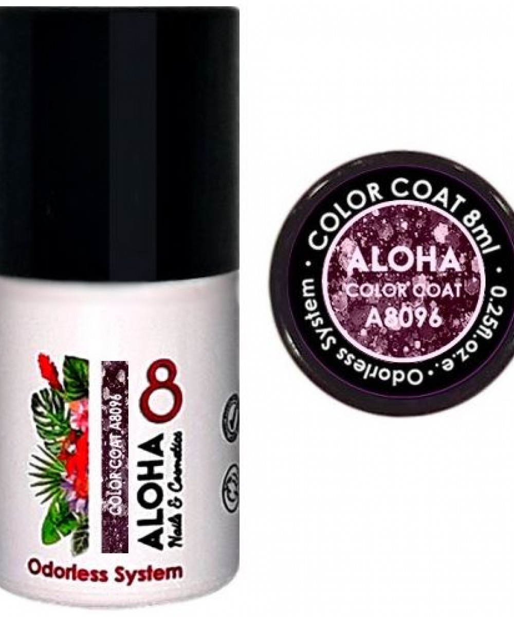 Aloha Ημιμόνιμο Βερνίκι Color Coat A8096 Mauve Glitter, 8ml