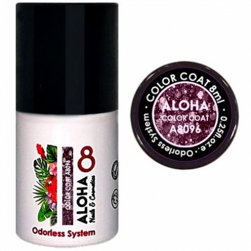 Aloha Ημιμόνιμο Βερνίκι Color Coat A8096 Mauve Glitter, 8ml
