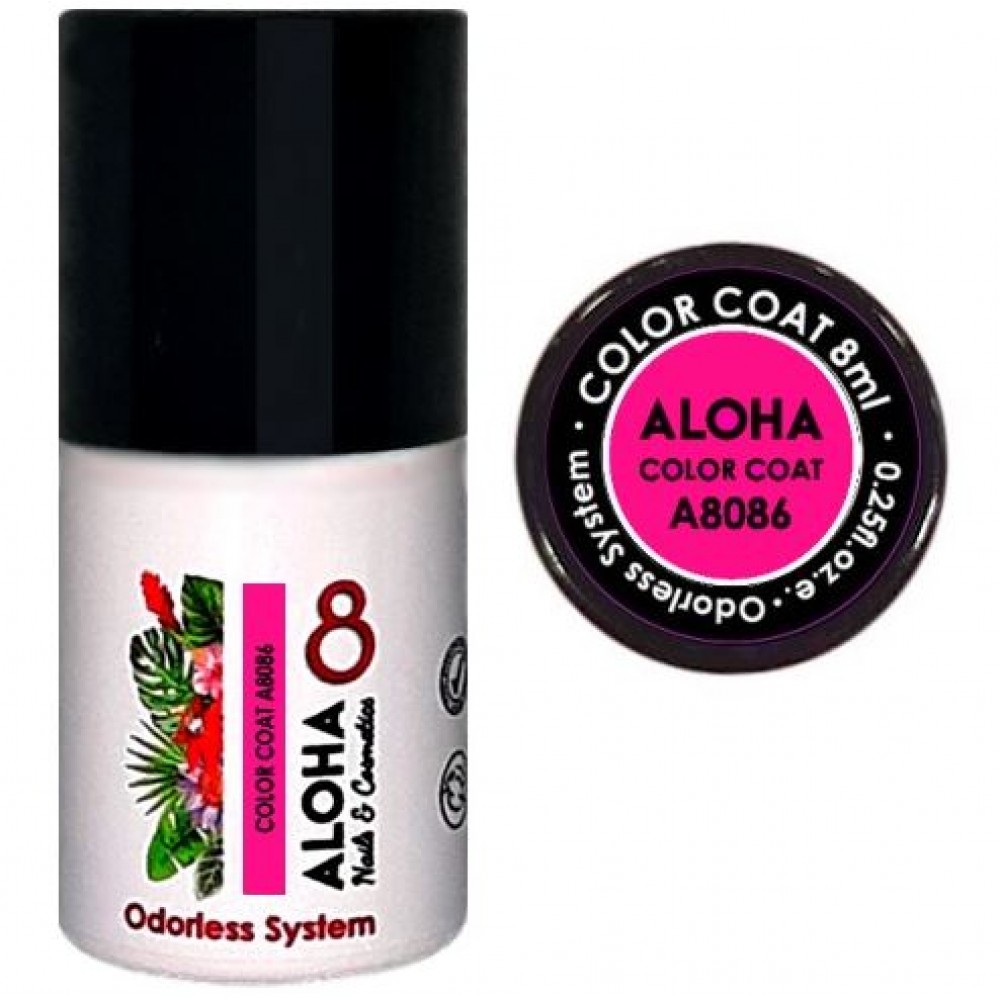 Aloha Ημιμόνιμο Βερνίκι Color Coat A8086 Neon Rose, 8ml