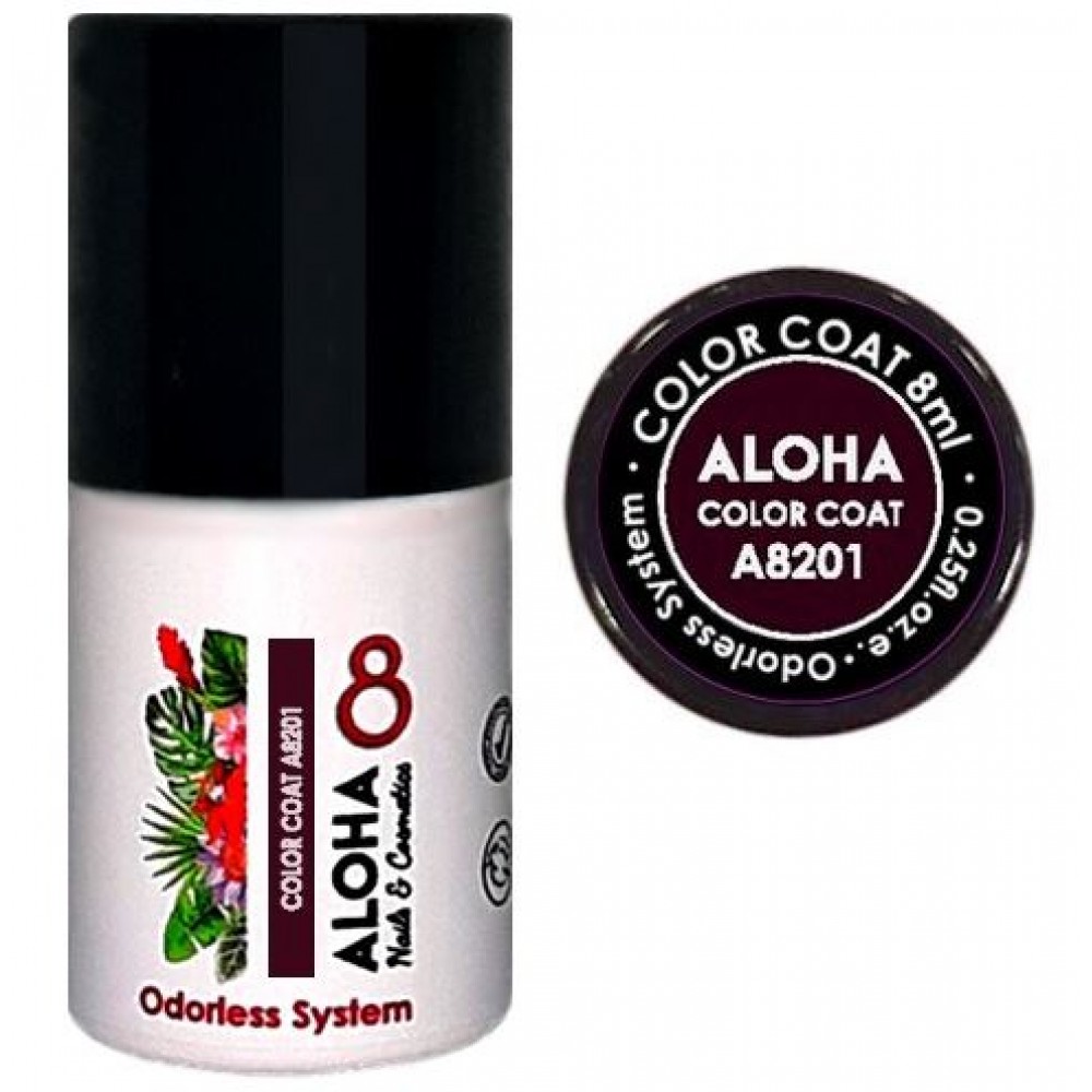 Aloha Ημιμόνιμο Βερνίκι Color Coat A8201 Burgundi, 8ml