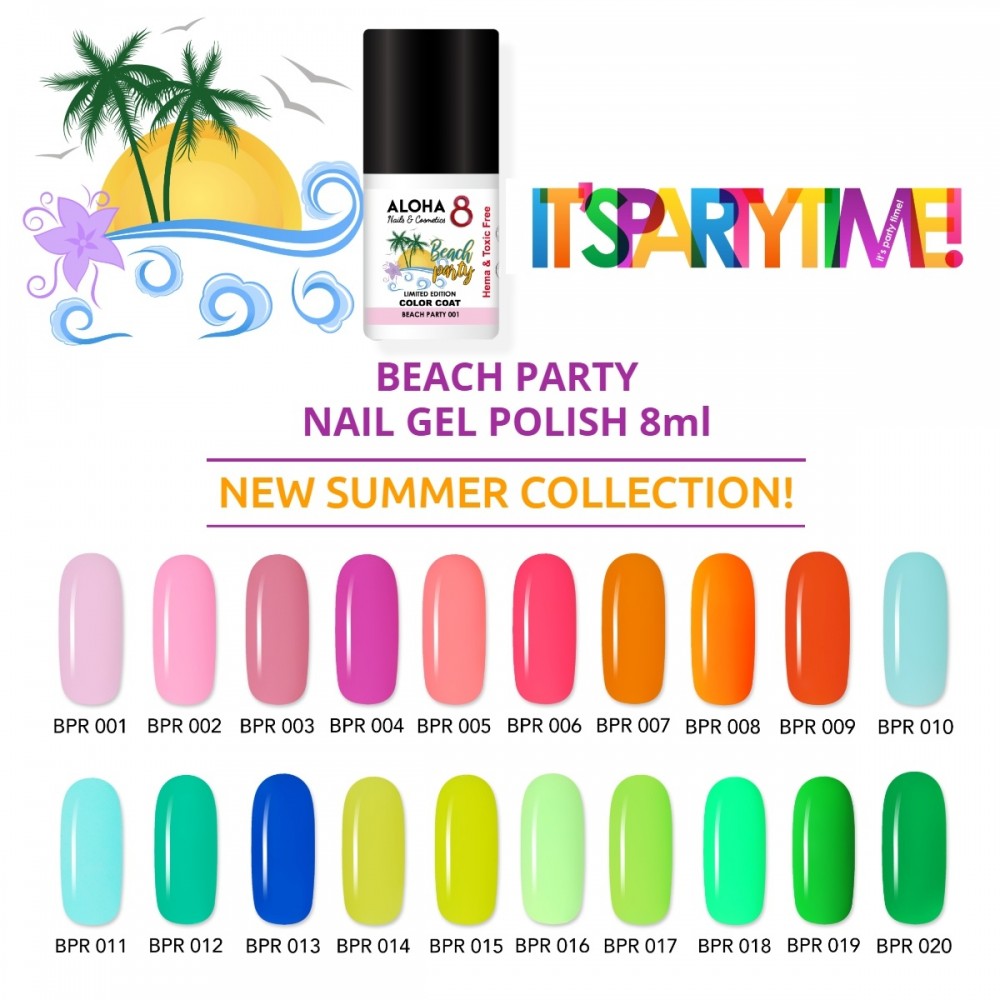 Aloha Ημιμόνιμο Βερνίκι Beach Party Limited Edition 012, 8ml