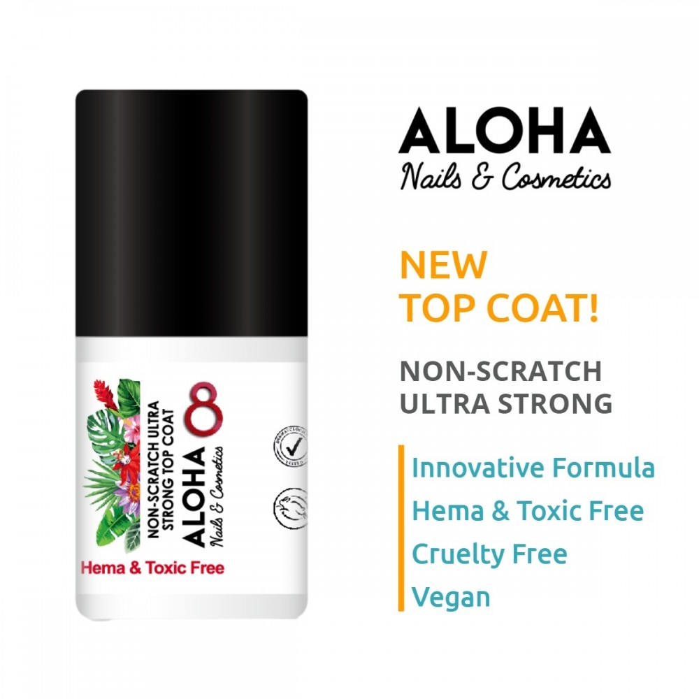 Aloha Ημιμόνιμο Βερνίκι Non-Scratch Ultra Strong Top Coat, 8ml