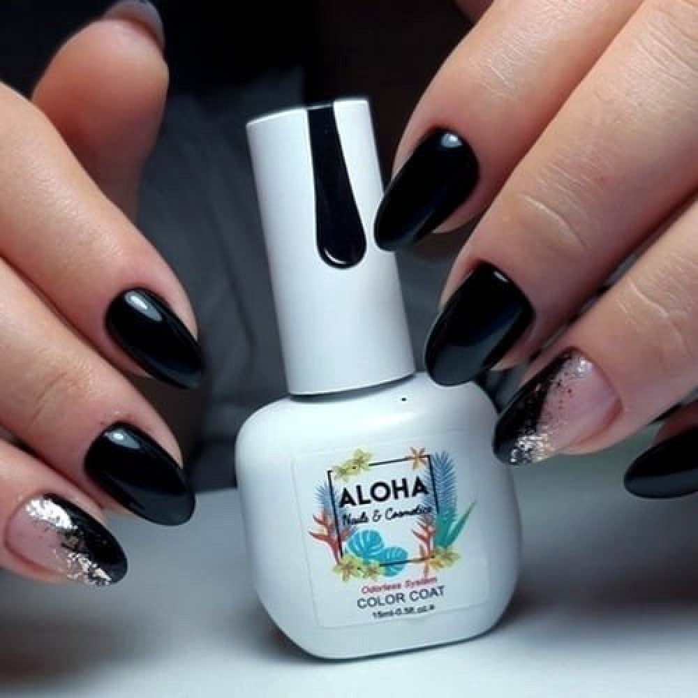 Aloha Ημιμόνιμο Βερνίκι Νυχιών Af071 Black ,15ml