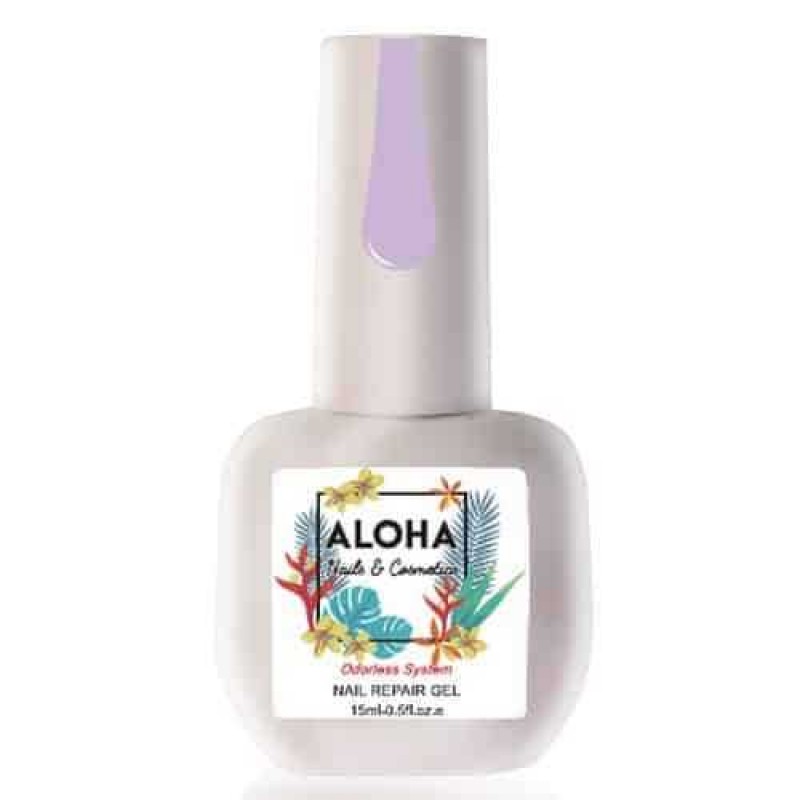 Aloha Θεραπεία Ημιμόνιμου Με Πρωτεΐνες & Χρώμα Nail Repair Gel Milky Lilac ,15ml