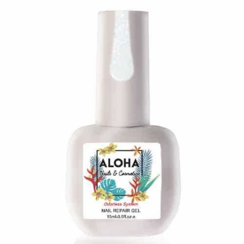 Aloha Θεραπεία Ημιμόνιμου Με Πρωτεΐνες & Χρώμα Nail Repair Gel Sparkling Milky White ,15ml