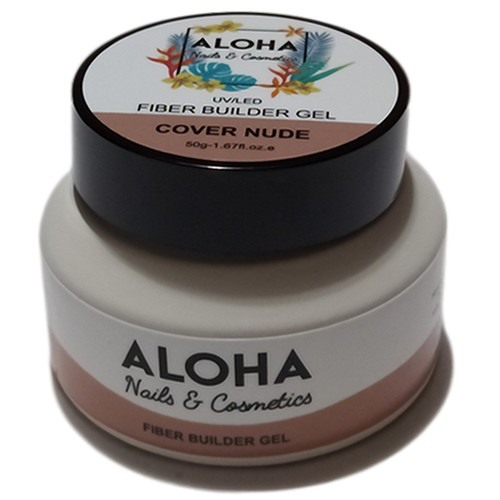 Aloha Gel Χτισίματος Fiber Builder Gel Cover Nude (Nude Καμουφλάζ) 50Gr