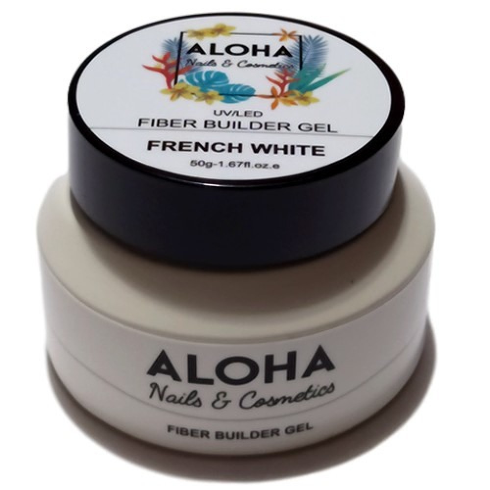 Aloha Gel Χτισίματος Fiber Builder Gel French White (Ασβέστης Γαλλικού) 50Gr