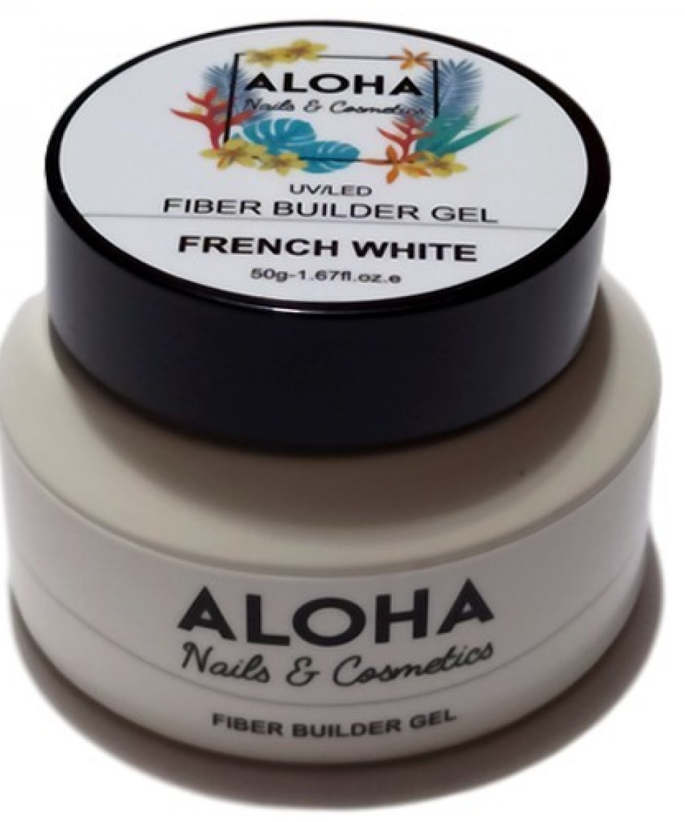 Aloha Gel Χτισίματος Fiber Builder Gel French White (Ασβέστης Γαλλικού) 50Gr