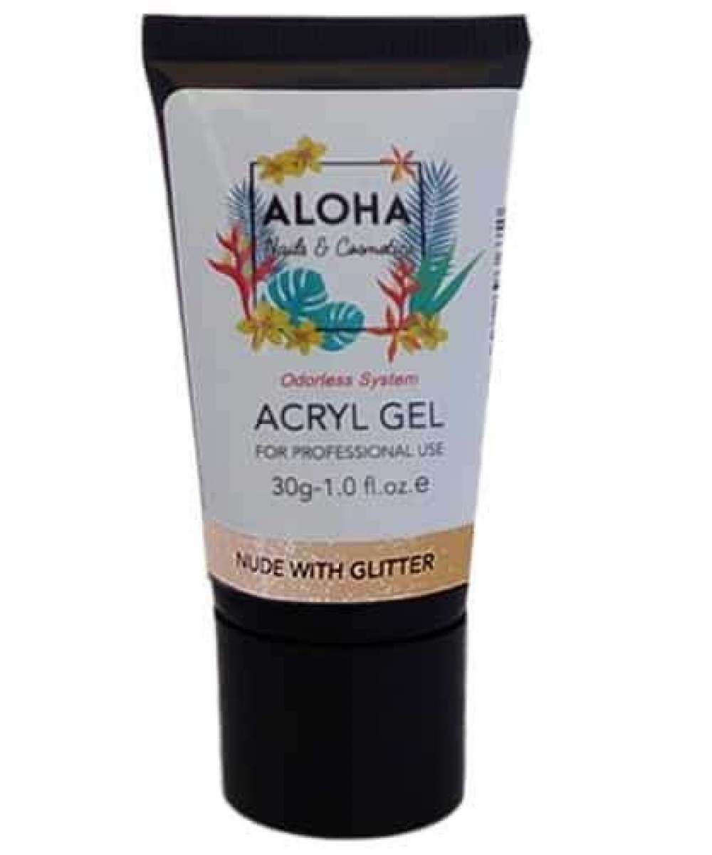 Aloha Acrylgel Nude With Glitter (Nude Με Glitter) 30Gr