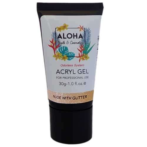 Aloha Acrylgel Nude With Glitter (Nude Με Glitter) 30Gr