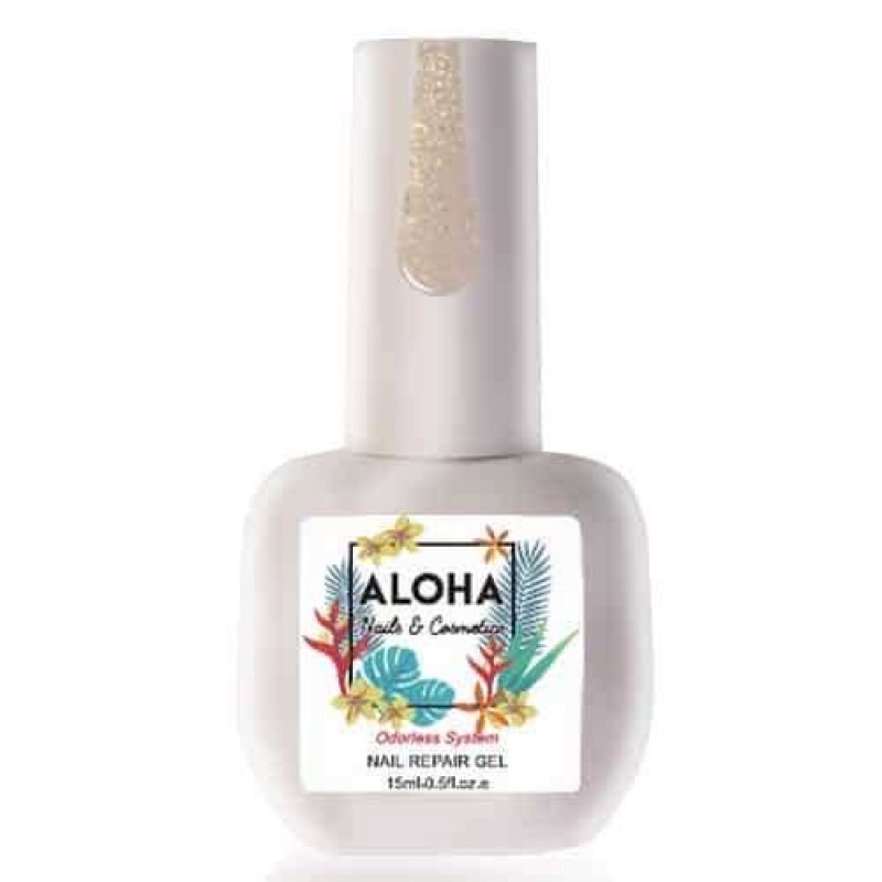 Aloha Θεραπεία Ημιμόνιμου Με Πρωτεΐνες & Χρώμα Nail Repair Gel Sparkling Nude ,15ml