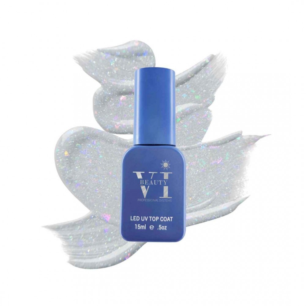 Beauty VI Disco Rainbow Flake Top Coat 15ml