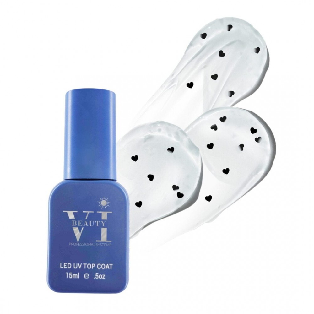 Beauty Vi Heart Shape Top Coat Black 15ml