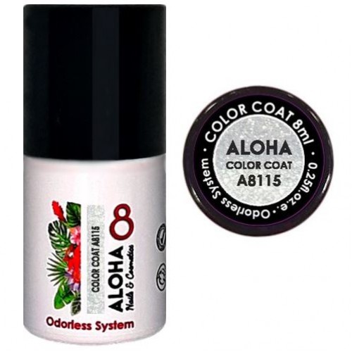 Aloha Ημιμόνιμο Βερνίκι Color Coat A8115 White Glitter, 8ml