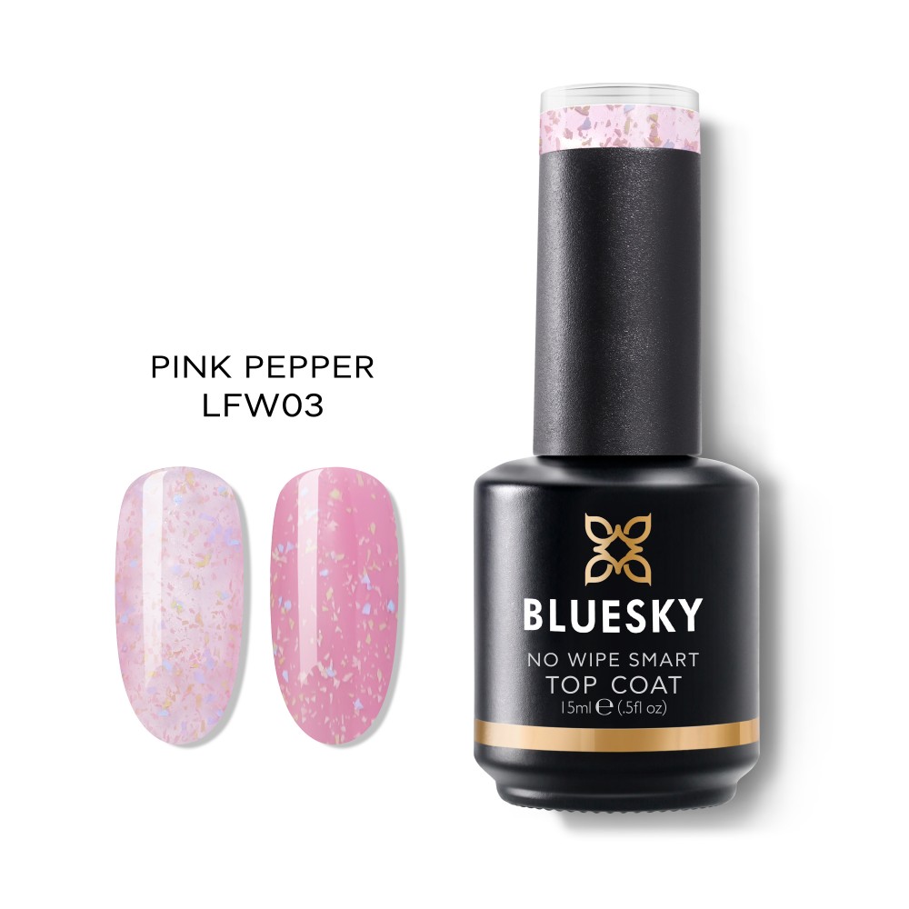 Bluesky Smart Top Coat No Wipe LFW03 Pink Pepper ,15ml Bluesky Smart Top Coat No Wipe LFW03 Pink Pepper ,15ml