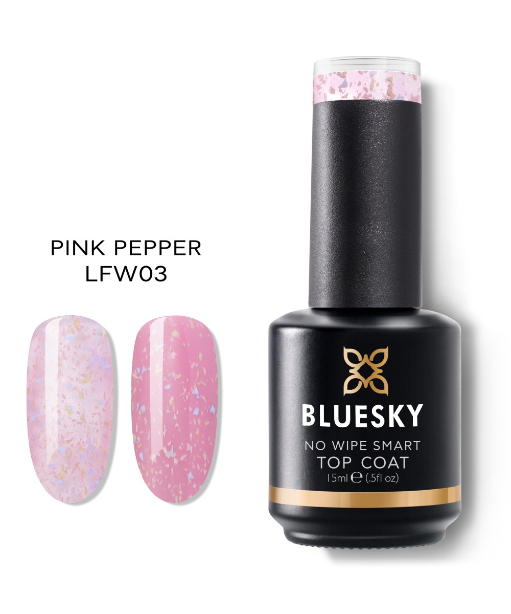 Bluesky Smart Top Coat No Wipe LFW03 Pink Pepper ,15ml *