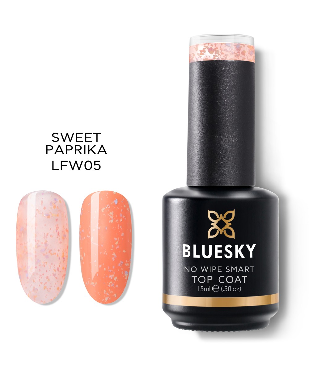 Bluesky Smart Top Coat No Wipe LFW05 Sweet Paprika ,15ml *