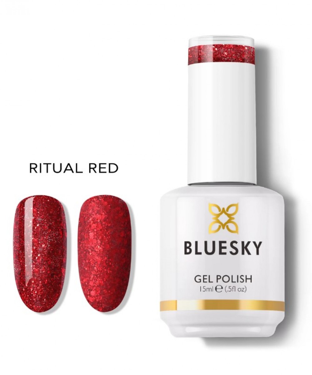 Bluesky Ημιμόνιμο Βερνίκι Νυχιών Luxurious Glam Ritual Red,15ml
