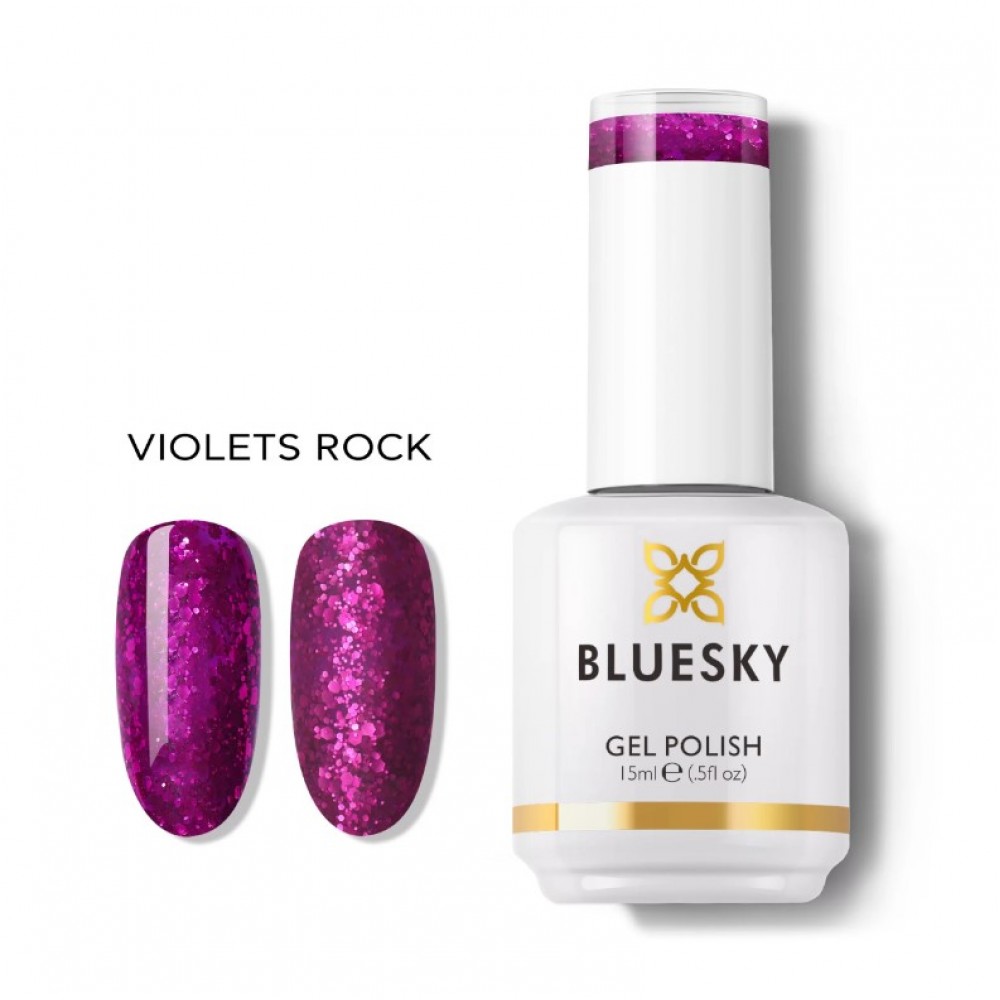 Bluesky Ημιμόνιμο Βερνίκι Νυχιών Luxurious Glam Violets Rock,15ml