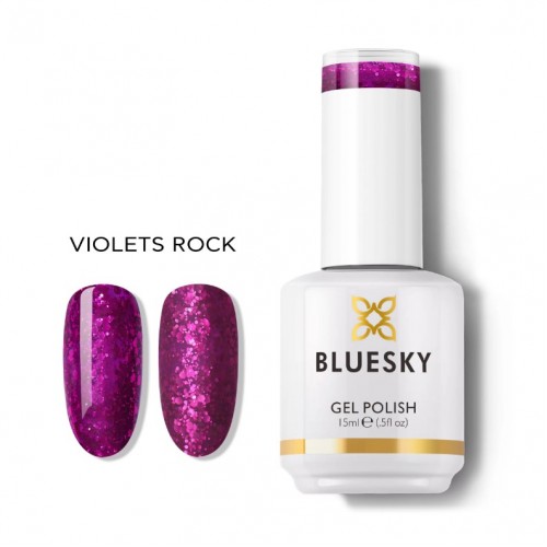 Bluesky Ημιμόνιμο Βερνίκι Νυχιών Luxurious Glam Violets Rock,15ml