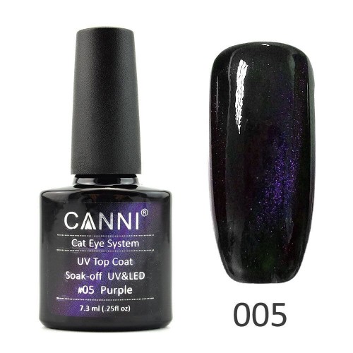 Canni Ημιμόνιμο Βερνίκι Νυχιών Top Coat Cat Eye 005 ,7.3ml *