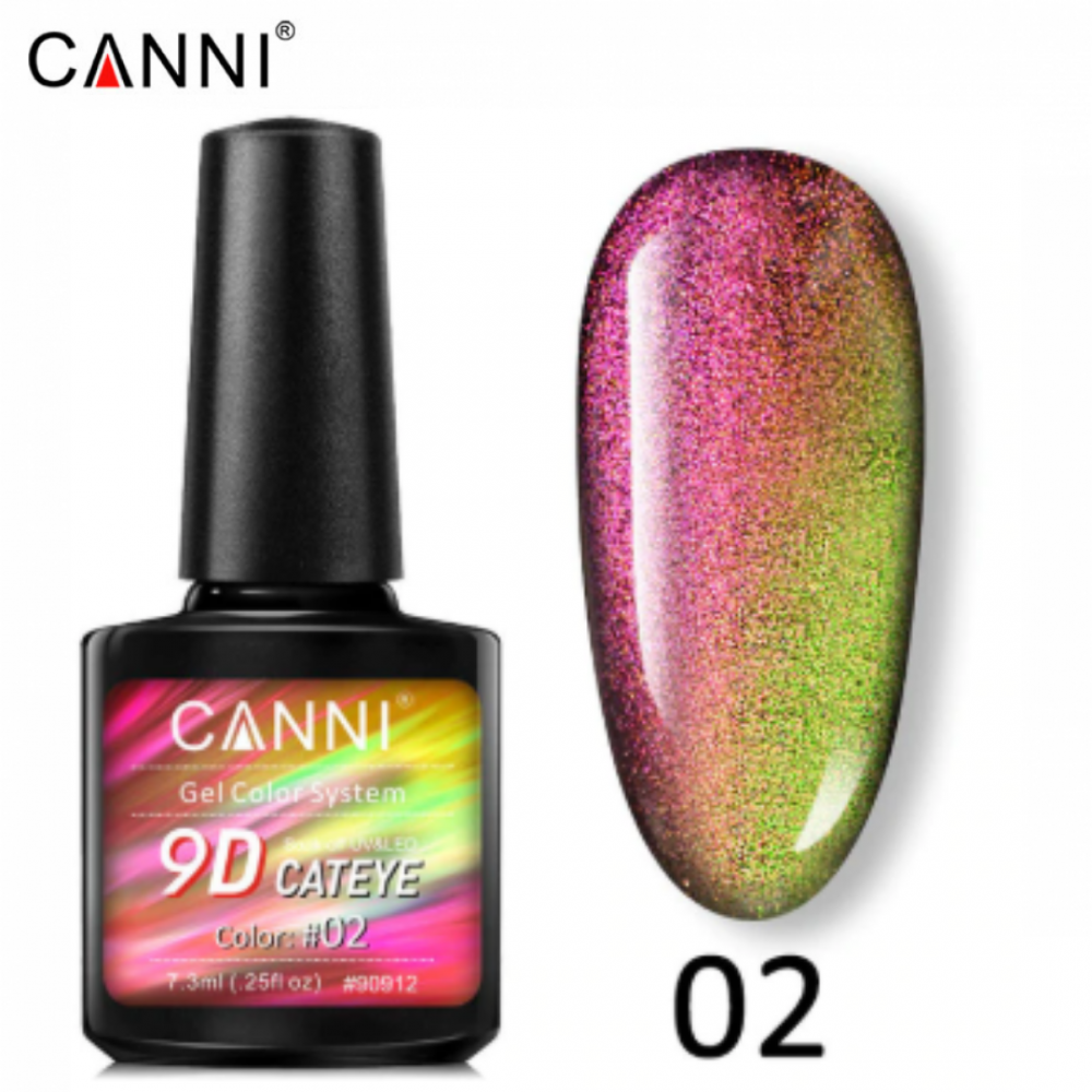 Canni Ημιμόνιμο Βερνίκι Νυχιών 9D Cat Eye 02 ,7.3ml *