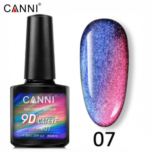 Canni Ημιμόνιμο Βερνίκι Νυχιών 9D Cat Eye 07 ,7.3ml