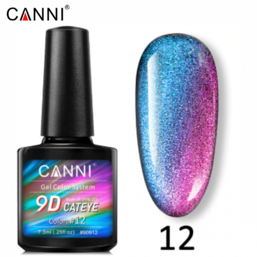 Canni Ημιμόνιμο Βερνίκι Νυχιών 9D Cat Eye 12 ,7.3ml