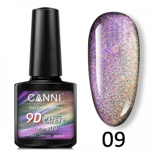 Canni Ημιμόνιμο Βερνίκι Νυχιών 9D Cat Eye 09 ,7.3ml