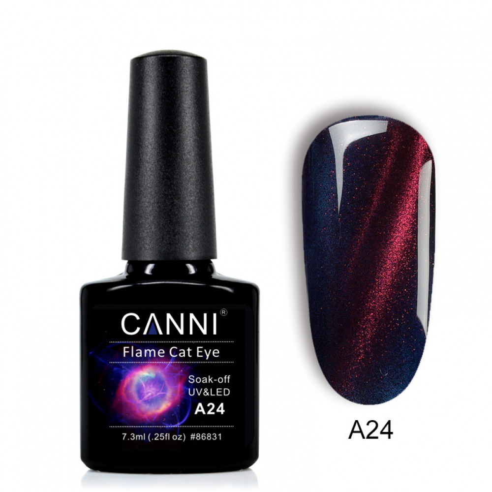 Canni Ημιμόνιμο Βερνίκι Νυχιών Flame Cat Eye A24 ,7.3ml