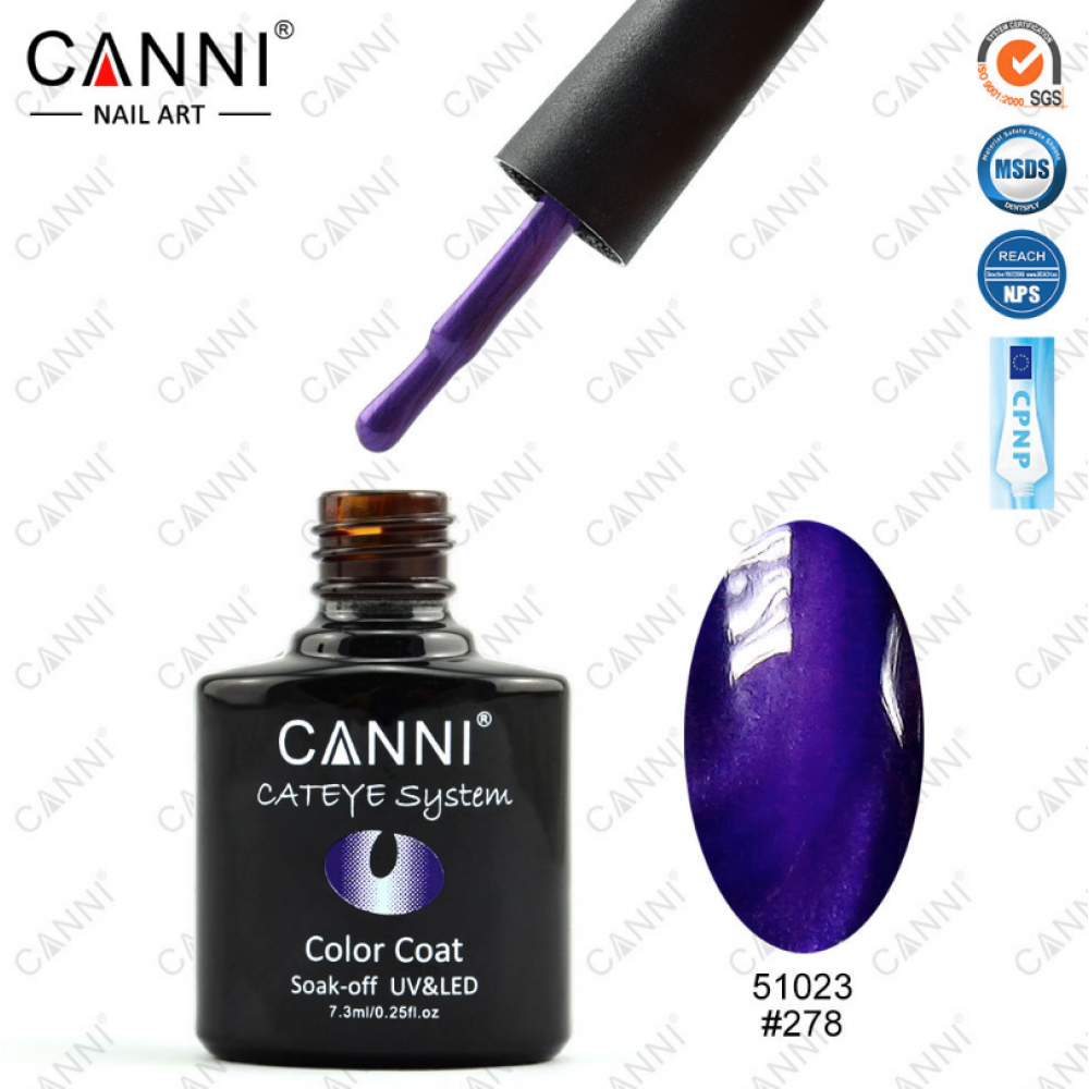 Canni Ημιμόνιμο Βερνίκι Νυχιών Cat Eye 278 ,7.3ml *